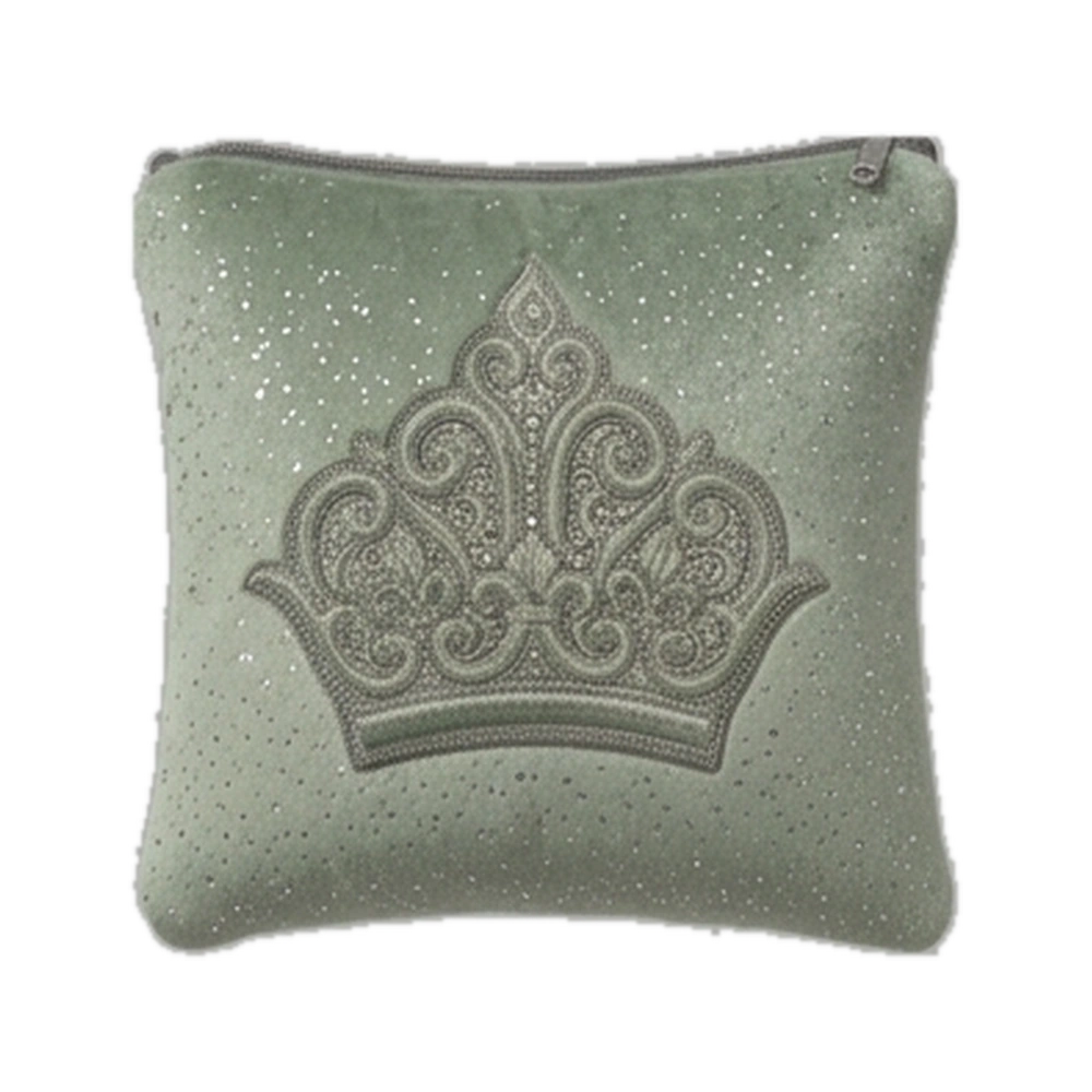 Atarah Atelier tallis bag in Ivory, cream fur with a silver crown